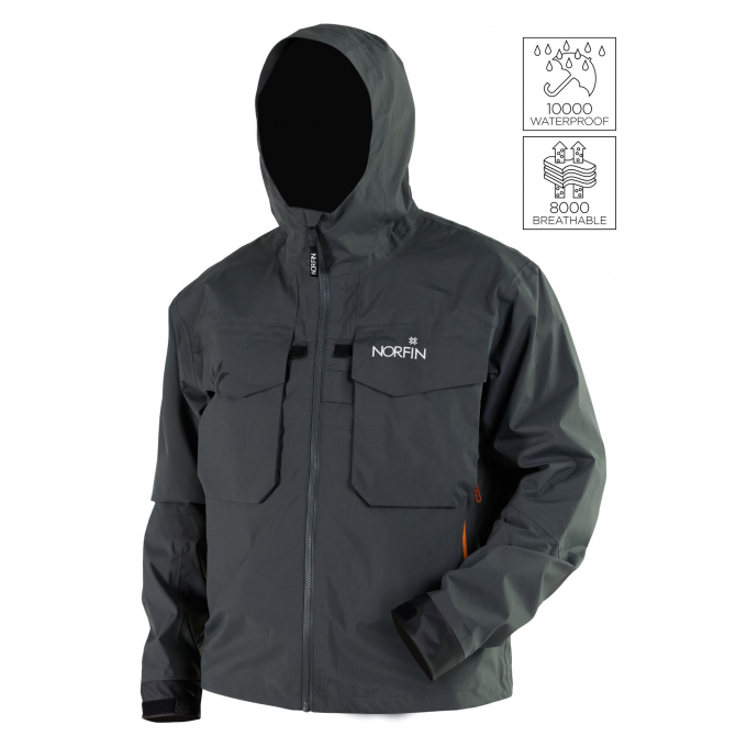 Куртка забродная NORFIN PILOT GRAY 04 р.XL 527504-XL