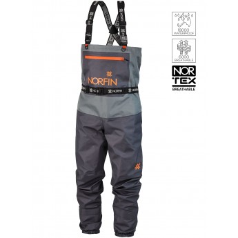 Полукомбинезон забродный NORFIN PILOT STOCKINGFOOT GRAY р.ML