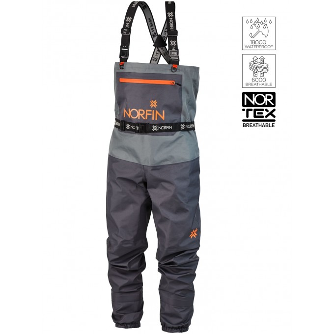 Полукомбинезон забродный NORFIN PILOT STOCKINGFOOT GRAY р.MS 83329-02M-S